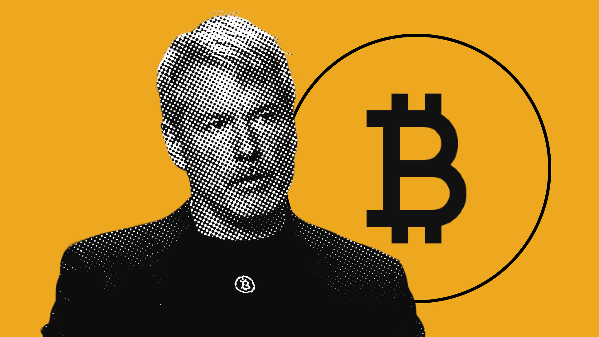 Michael Saylor and Bitcoin illustration